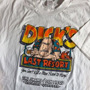 Vintage Silver Threads Dicks Last Resort T Shirt Mens XXL White San Diego 90s
